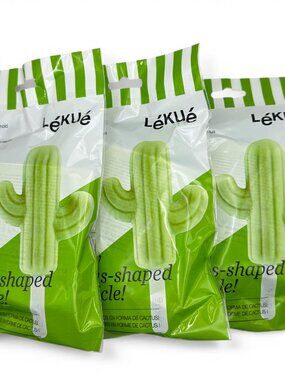 3 Pack Lekue Cactus Ice Pop Mold 95mL Stackable Flexible 100% Platinum Silicone